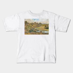 Extensive Landscape With River by Childe Hassam Kids T-Shirt